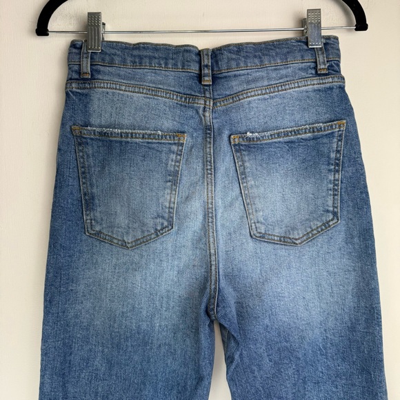 Zara Premium Denim Straight Leg Jeans Sz 4 Medium Wash High Rise - Picture 10 of 15
